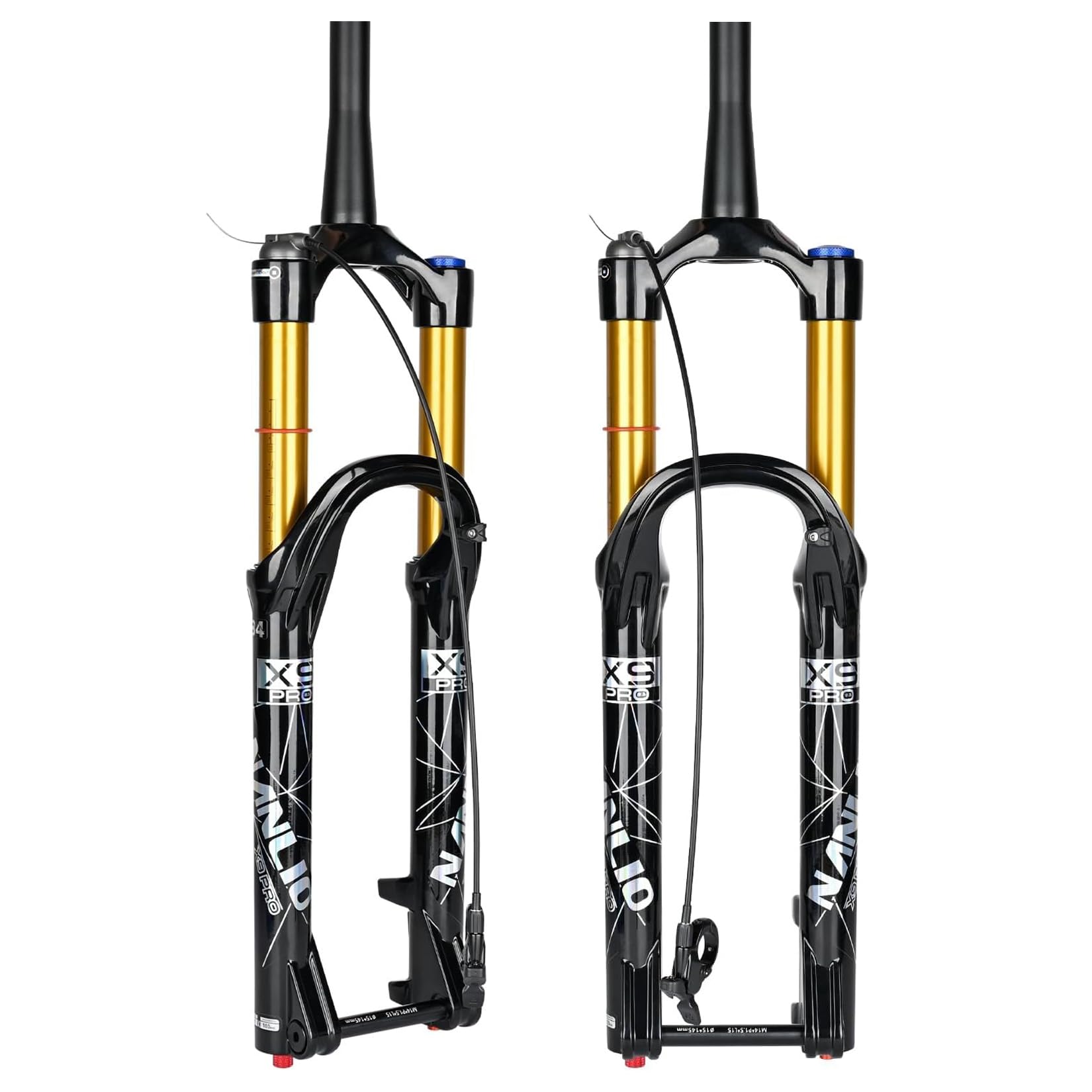 WIQUYBML Mountain Bike Fork Air Suspension Bicycle Front Fork, 26/27.5/29 Inches MTB Bicycles Cycles Forks Adjustable Damping Rebound, 140MM/160MM Travel