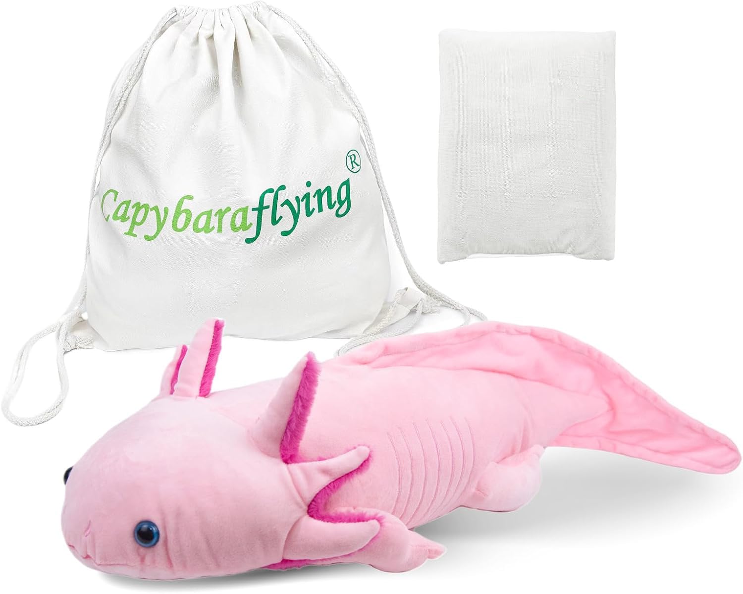 capybaraflying Salamander Weighted Plush Toy, Lifelike Axolotl Weighted Plush Toy, Cuddly Pink Animal Pillow for Cuddling, 21in 4.4lb Microwavable Axolotl Unique Gift for Children