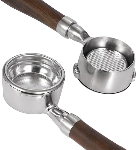 Miniatura 2 de Portafiltro sin fondo de 2.126 in con cesta de filtro de doble disparo y mango de madera para Breville Barista Express Impress, Barista Touch