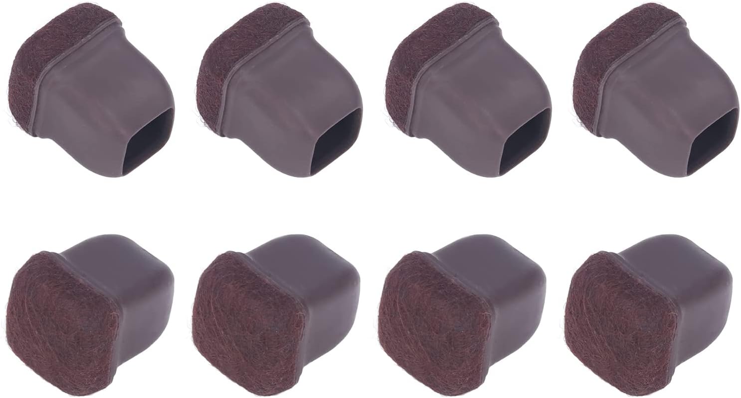 Chair Leg Cover TPE Floor Protector Furniture Legs Caps Set Kit for Table Stool Brown 8Pcs Square Shape Durable Noise Reduction Design (53mm)