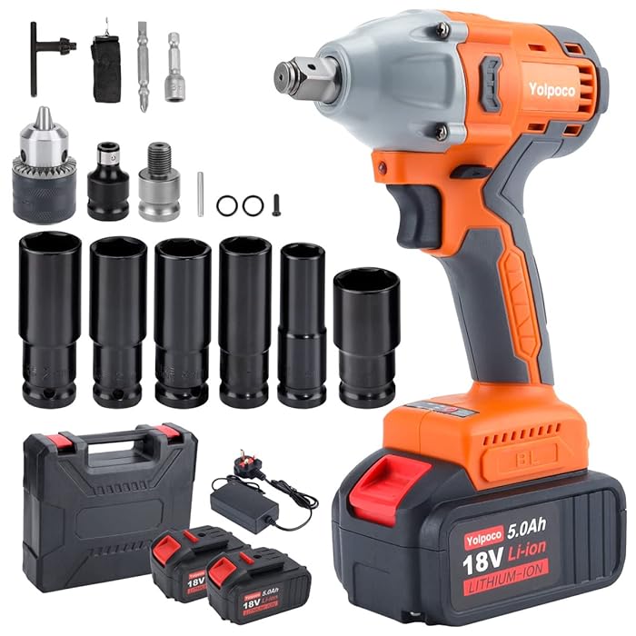 Buy Cordless Impact Wrench 1/2 inch Driver, 18V 330N.m Torque Electric