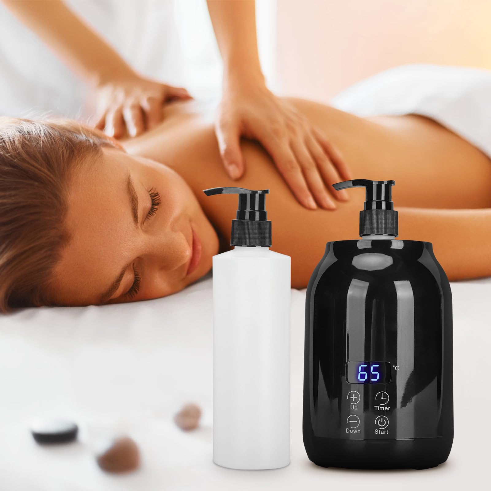 Chauffe-huile essentielle, affichage LED, réglage de la température, chauffe-bouteille d'huile de massage , outil de massage portatif for chauffe-huile à bouteille for massage spa à domicile, salon pr