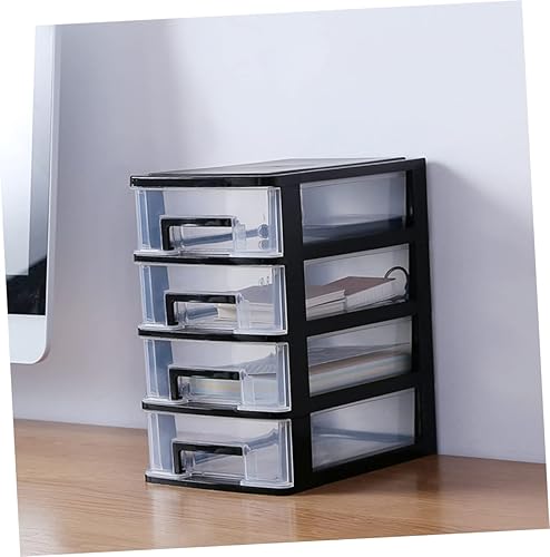 Miniatura 7 de Organizador de almacenamiento de cosméticos, 3 capas, mini cajón, negro, cajón de almacenamiento para escritorio, plástico, ordenado y ordenado