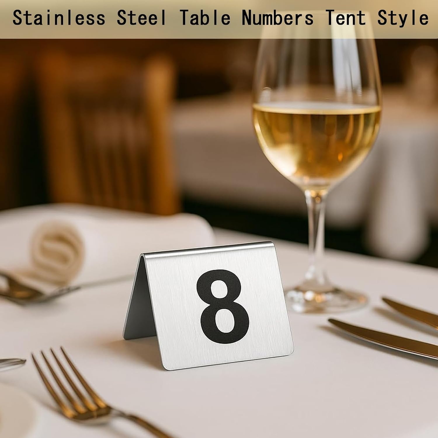 Stainless Steel Tent Style Table Number Card, 1-10 11-20 21-30 31-40, Stackable Table Number Cards, Table Plate Double-Sided, for Banquets, Hotel, Weddings, Tabletop Number Sign(20~30,8x12cm/3.1x4.7in