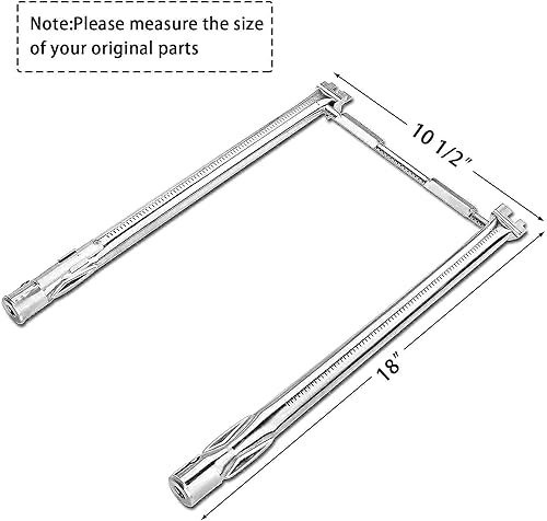 Miniatura 2 de Hisencn Tubos de quemador de parrilla de gas, barras de sabor de repuesto para parrillas de gas Weber Spirit 200, Spirit E-210, E-220, Spirit S-210,