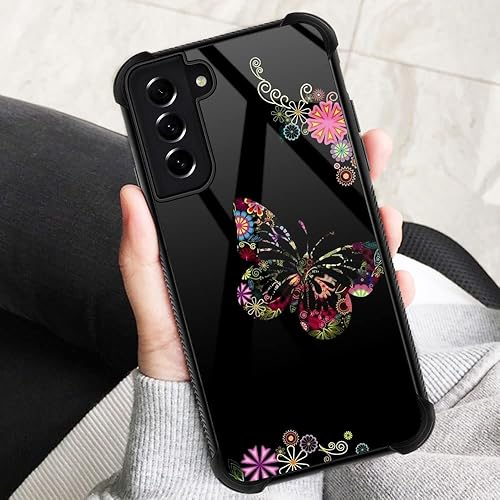Miniatura 3 de ZHEGAILIAN Funda compatible con Samsung Galaxy S21 Ultra, diseño de mariposa flor-1 para Samsung Galaxy S21 Ultra 5G para niñas y mujeres, diseño de