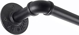 Jolicasa 1 Inch Black Curtain Rod, Curtain Rods, Heavy Adjustable Curtain Rod, Curtain Rods for Windows 66 to 120, Outdoor...