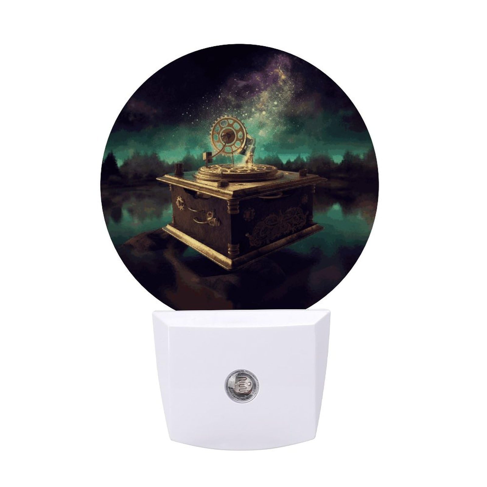 FekiLoot - LED Night Lights for Wall Decor, Ambient Lighting with Light Sensors, Soft Night Light for Sleeping, Warm Automatic Sleep Music Box, Night Light for Adults