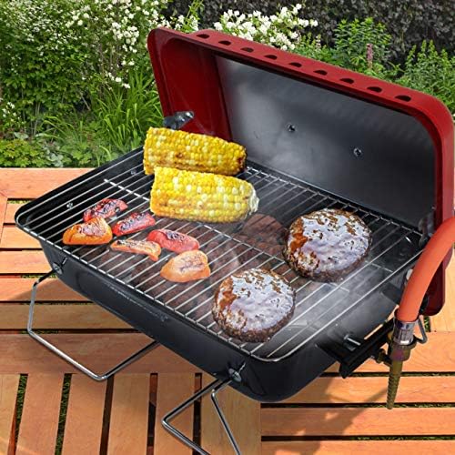 BillyOh Table Top Portable Gas BBQ, Lightweight Camping Picnic Barbecue Grill Black/Red (Red)