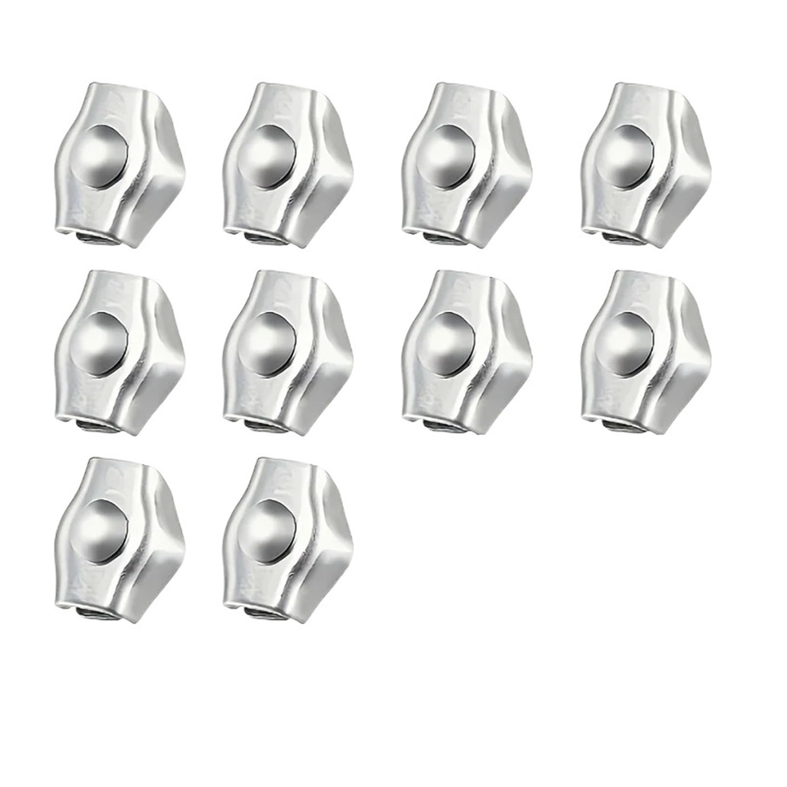 Dpnentv One Color 20Pcs Clamps Stainless Steel Wire Rope Single Fastening Locking Clips ﻿