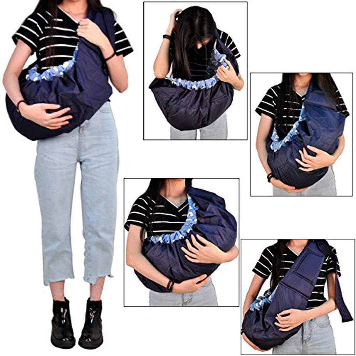 Ineffable Polycotton Adjustable Baby Carrier Bag Sling Wrap Bagpack Nursing Pouch for Toddlers & Infants, 0-6 Months (Red) 1
