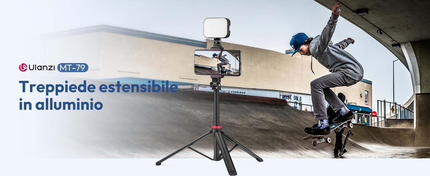 Treppiede ULANZI MT-79 Alluminio - Estendibile 204cm, Per Fotocamera, Luce, Smartphone - Foto 2