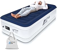 Vista 1 de Active Era Colchón de aire individual de 21 pulgadas con bomba integrada y almohada elevada, resistente a pinchazos, cama inflable impermeable