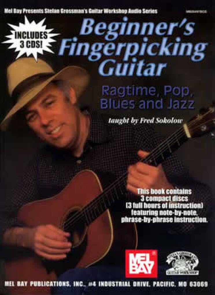 FRED SOKOLOW: BEGINNER'S FINGERPICKING GUITAR - RAGTIME, POP, BLUES AND JAZZ +3CD