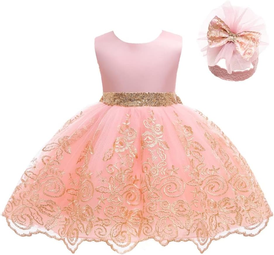LZH Baby Girls Ruffle Lace Bowknot Flower Dress for Pageant Party Wedding image 5