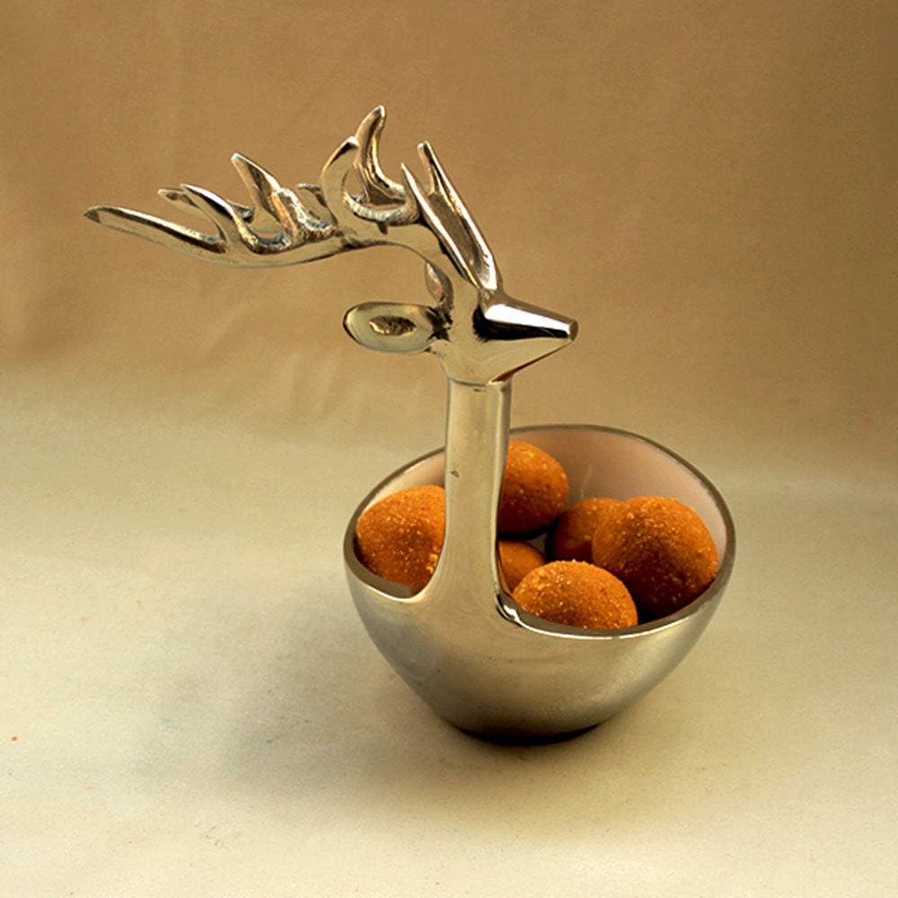MIB Deer Bowl Shaped Metallic Serving Platter