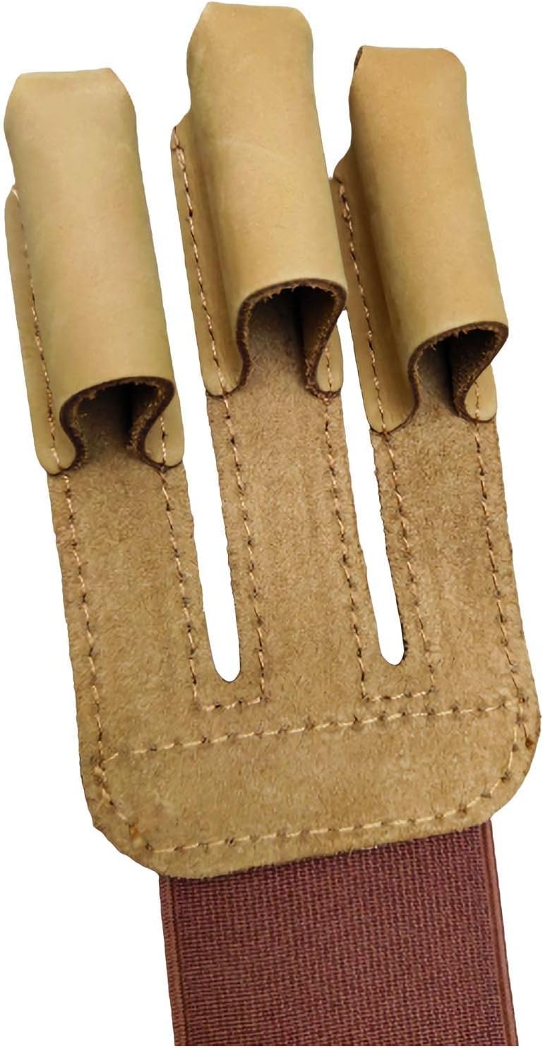 Archery Hunting Recurve Bow Real Cattle Leather Archery Glove Vintage Three Fingers Protector Guard for Left/ Right Hand : Sports & Outdoors