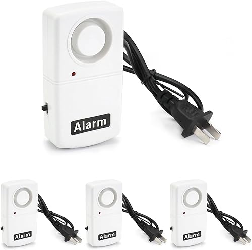 QWORK Alarma de falla de energía, paquete de 4 unidades de alarma automática de corte de energía de corte de energía de 120 db, indicador LED