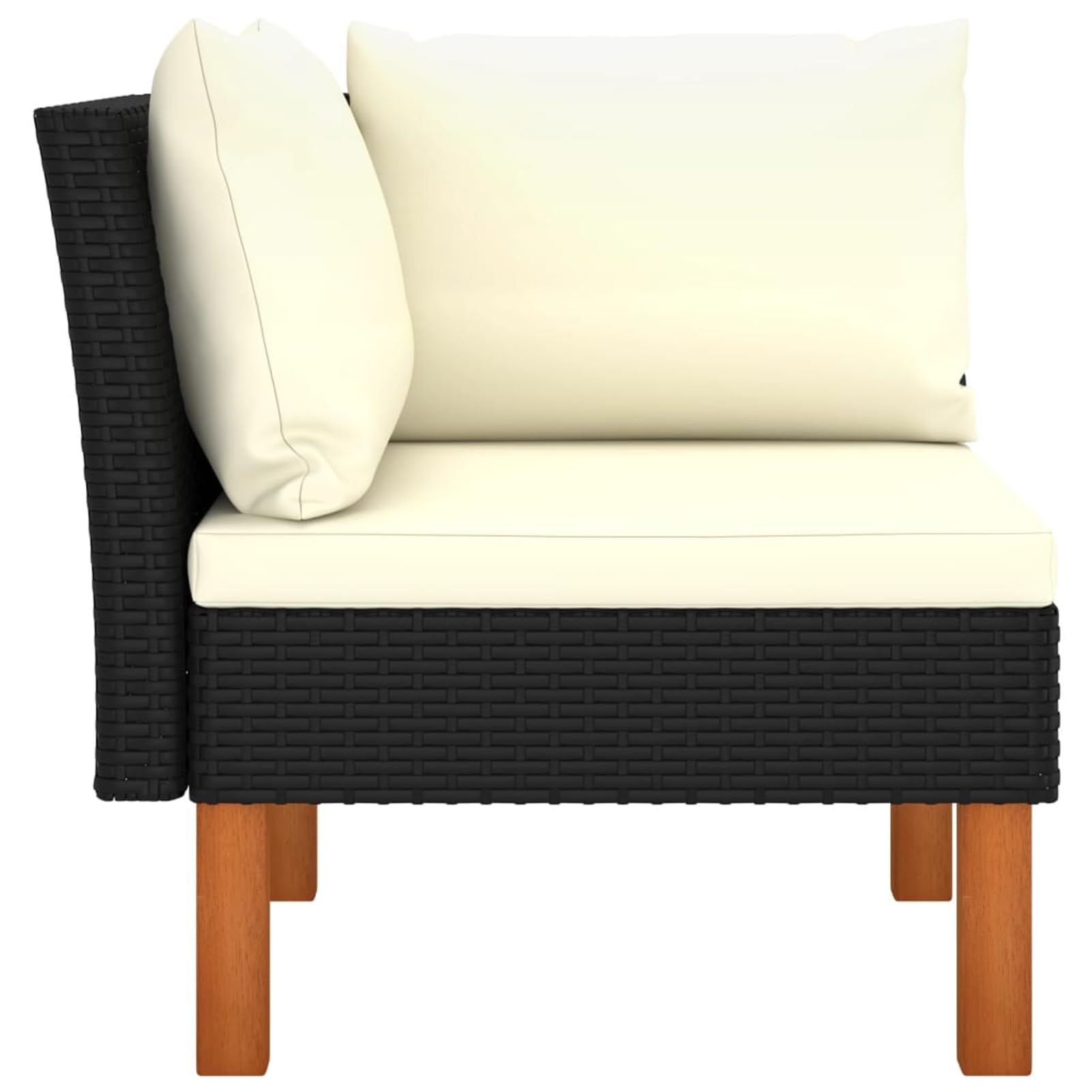3-TLG. Garten-Lounge-Set Poly Rattan und Eukalyptus Massivholz Tisch- und Stuhlsets, Gartenmöbel 315766