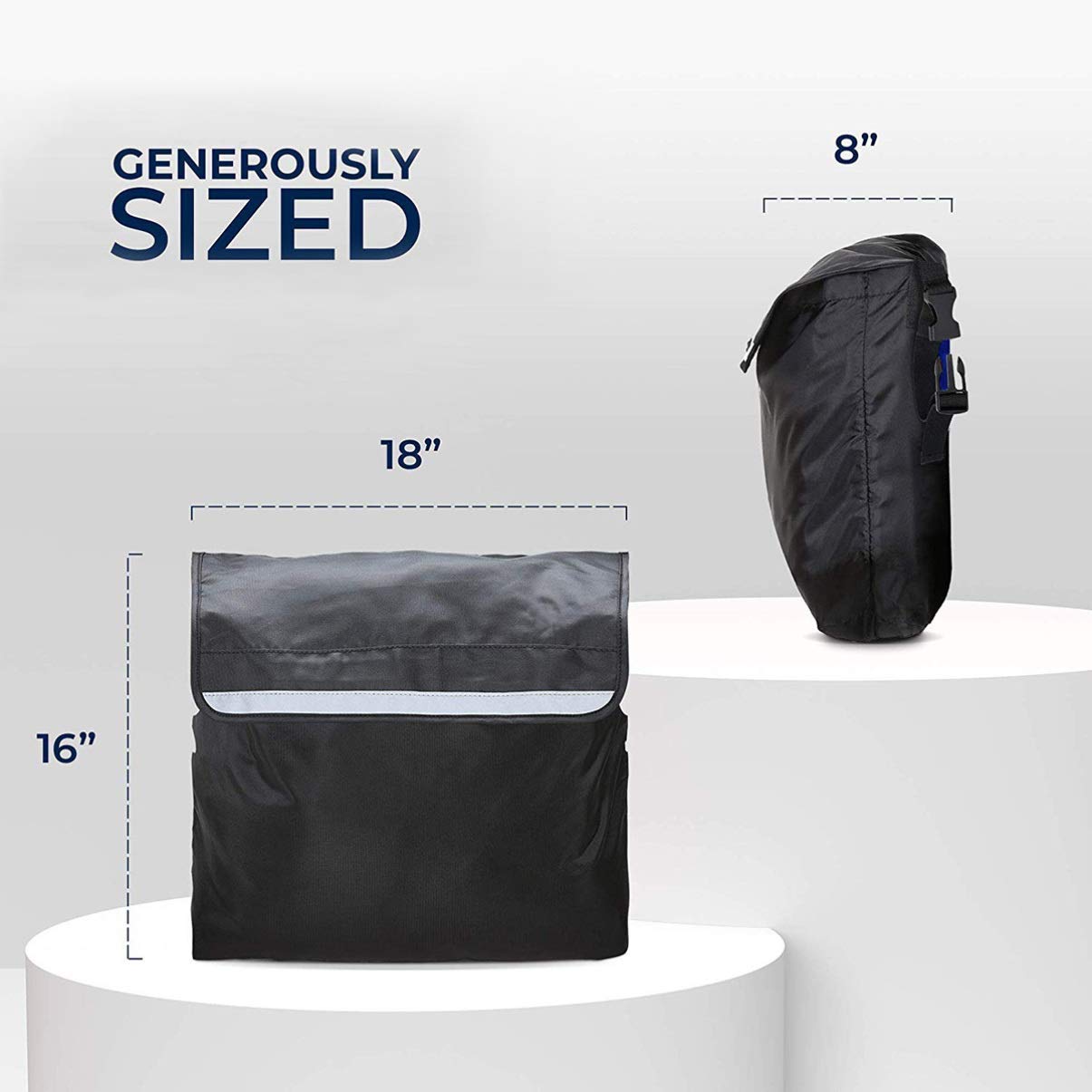 Bolsa para Silla de Ruedas - Bolsa para Silla de Ruedas con Cinta Reflectante - Bolsas Impermeables para Accesorios de Silla de Ruedas - Mochila para Silla de Ruedas (Paquete de 2)