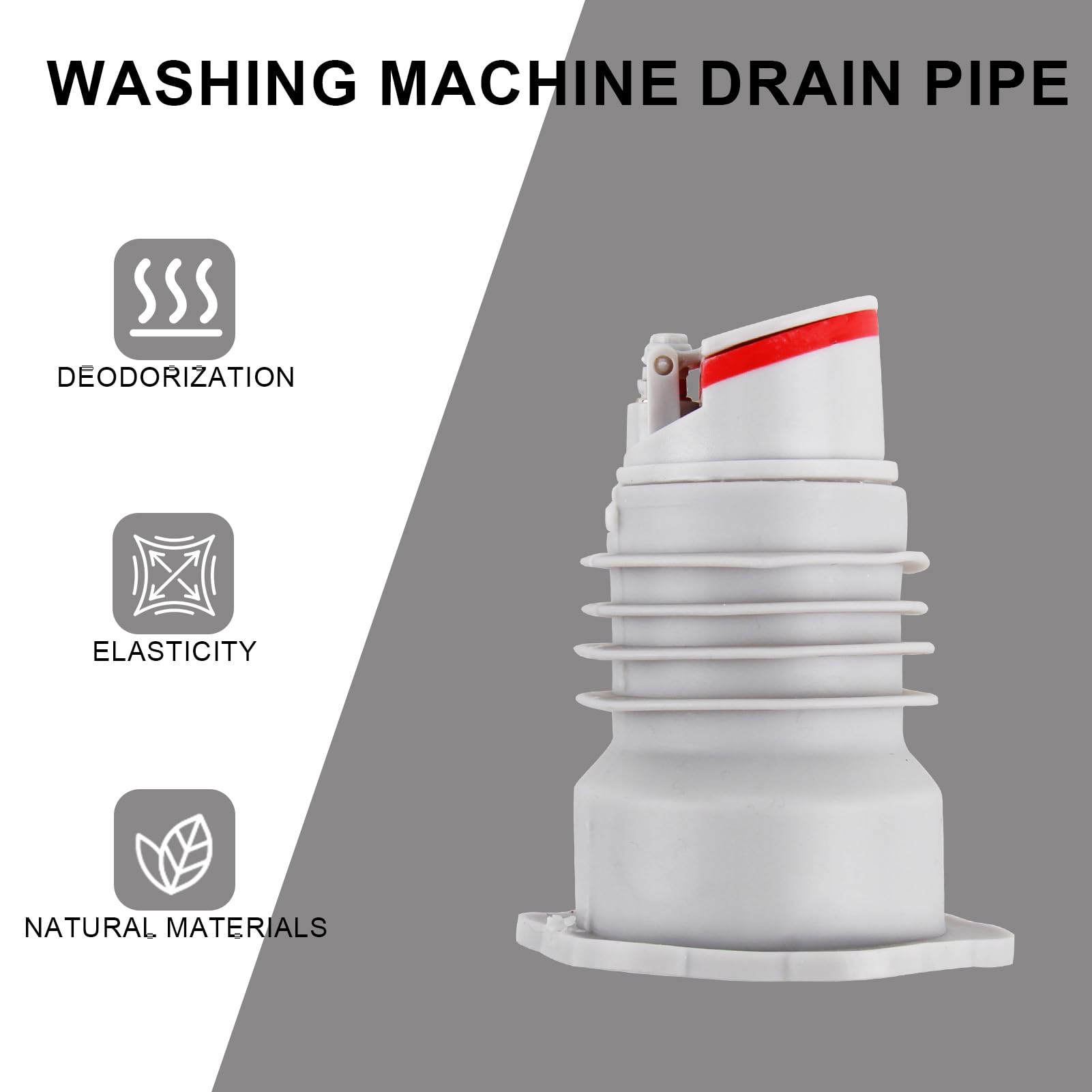 2 Stück Geruchsverschluss Für Waschmaschine - Silikon Dichtung 35-40mm Mit Magnet
