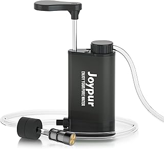 Filtre à eau Survie en plein air - Filtre à eau potable en métal avec une capacité de filtration de 6000 L Purificateur d'eau portable pour le camping la randonnée l'urgence etc. (Noir)