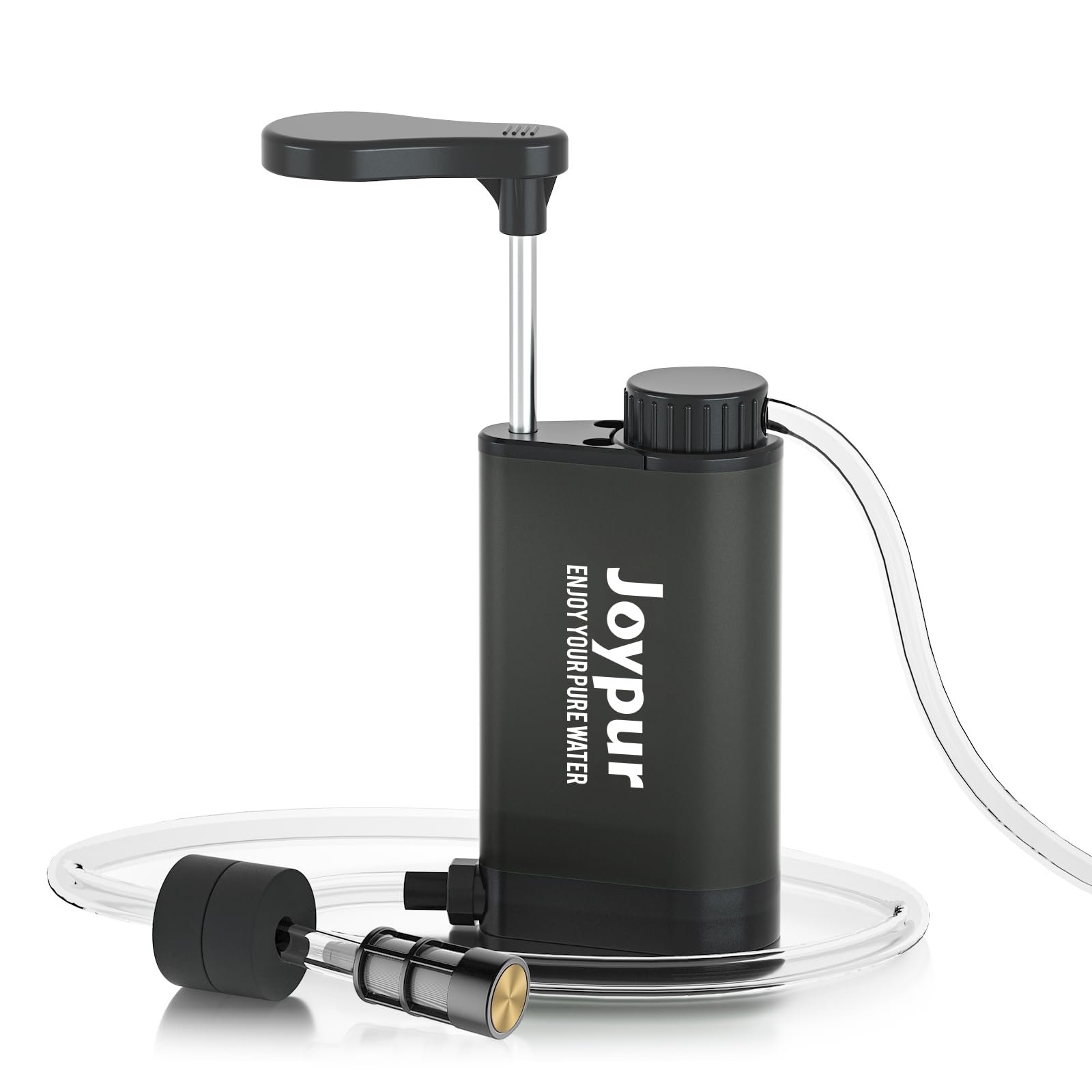 Filtro de agua de supervivencia para exteriores, filtro de agua potable de metal con capacidad de filtro de 6000 L, purificador de agua portátil para camping, senderismo, emergencia, etc