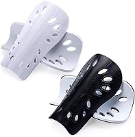 NADUSEP Kids Soccer Shin Guards 2 Pairs - Superlight Breathable Protective Shin Pads for Boys Girls 3-6 Years Black White
