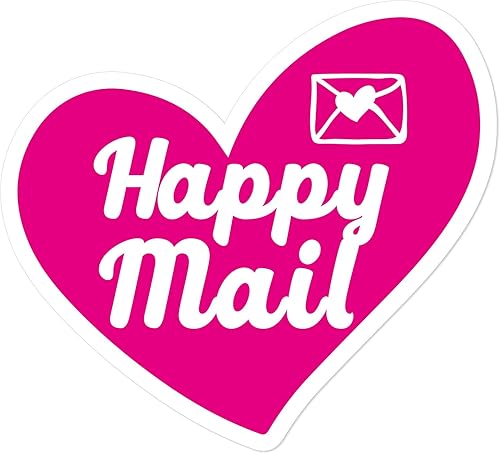 Calcomanías de amor rosa Happy Mail de 1.5 pulgadas, calcomanías de tienda pequeña, calcomanías de agradecimiento, pequeñas empresas, calcomanías de