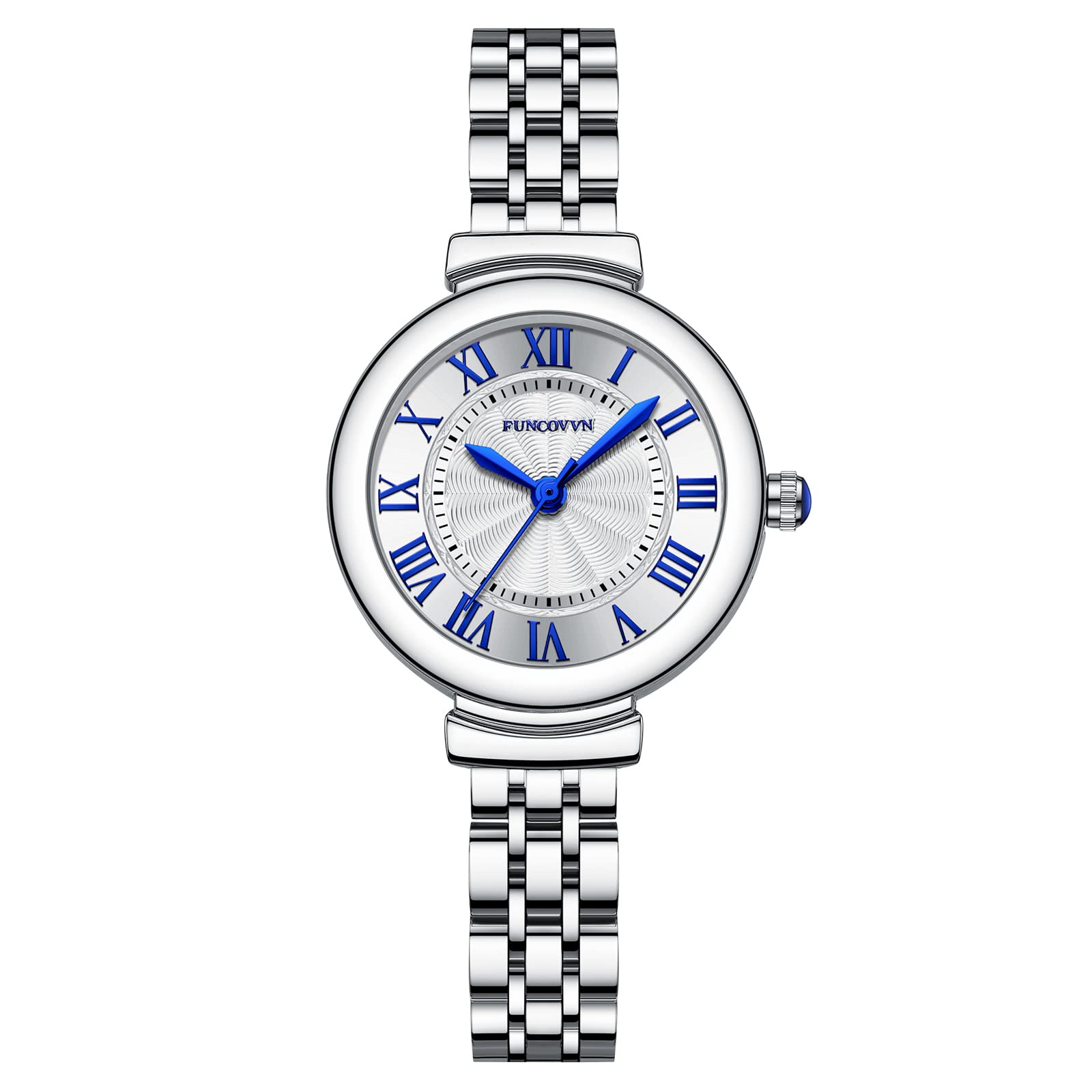 FUNCOVVN Womens Watches Analog Quartz Rose Gold Dial Watch for Ladies Stylish Stainless Steel Green Casual Wrist Watch Girls Gift(Silver) (B0C3Q969QV) Amazon Price History, Amazon Price Tracker