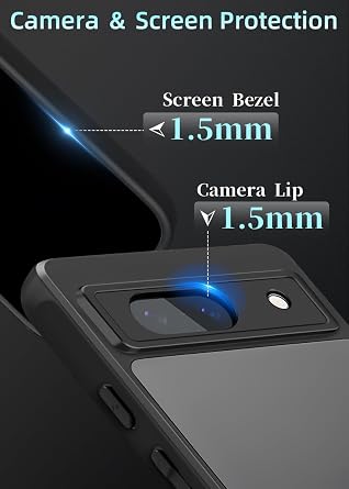 ZXZone Matte Case for Google Pixel 8A, Frosted Translucent Back Phone Cover, Non-Yellowing Shockproof Bumper Protective Phone Cover, Anti-Scratch Hard PC Back Anti-Fingerprint (Black)