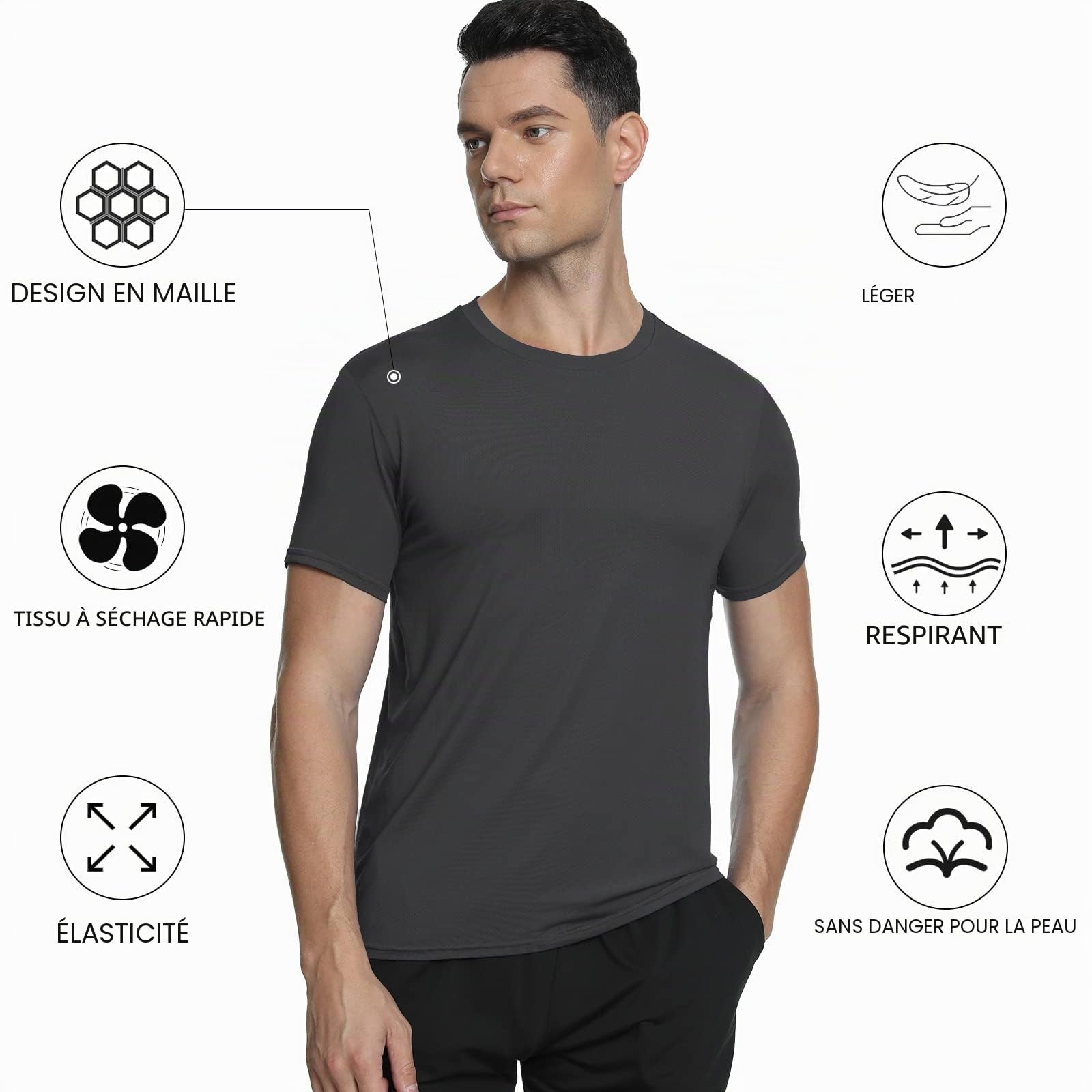 MEETWEE Débardeur Compression Homme,Manches Courtes pour Hommes Maillot de Corps Ventre Plat Minceur Gilet Invisible Amincissant sans Manches Body Shaper Tee Shirt