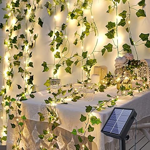 Guirnaldas Luces Exterior Solar, 100LED 12M Cover