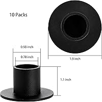 Vista 2 de ZENFUN Juego de 10 portavelas cónicos, portavelas negro hierro a granel, centro de mesa a granel, portavelas negro mate para decoración del hogar