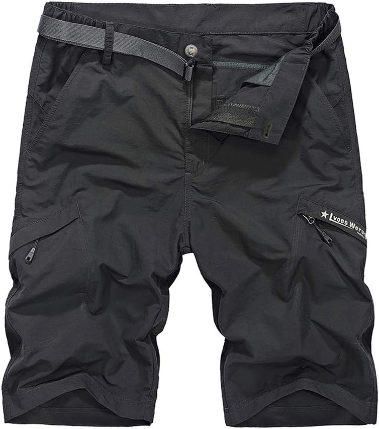 Kolongvangie Men's Outdoor Super Lightweight Quick Dry Hiking Casual Cargo Shorts with Multi Pockets (No Belt) - - 40