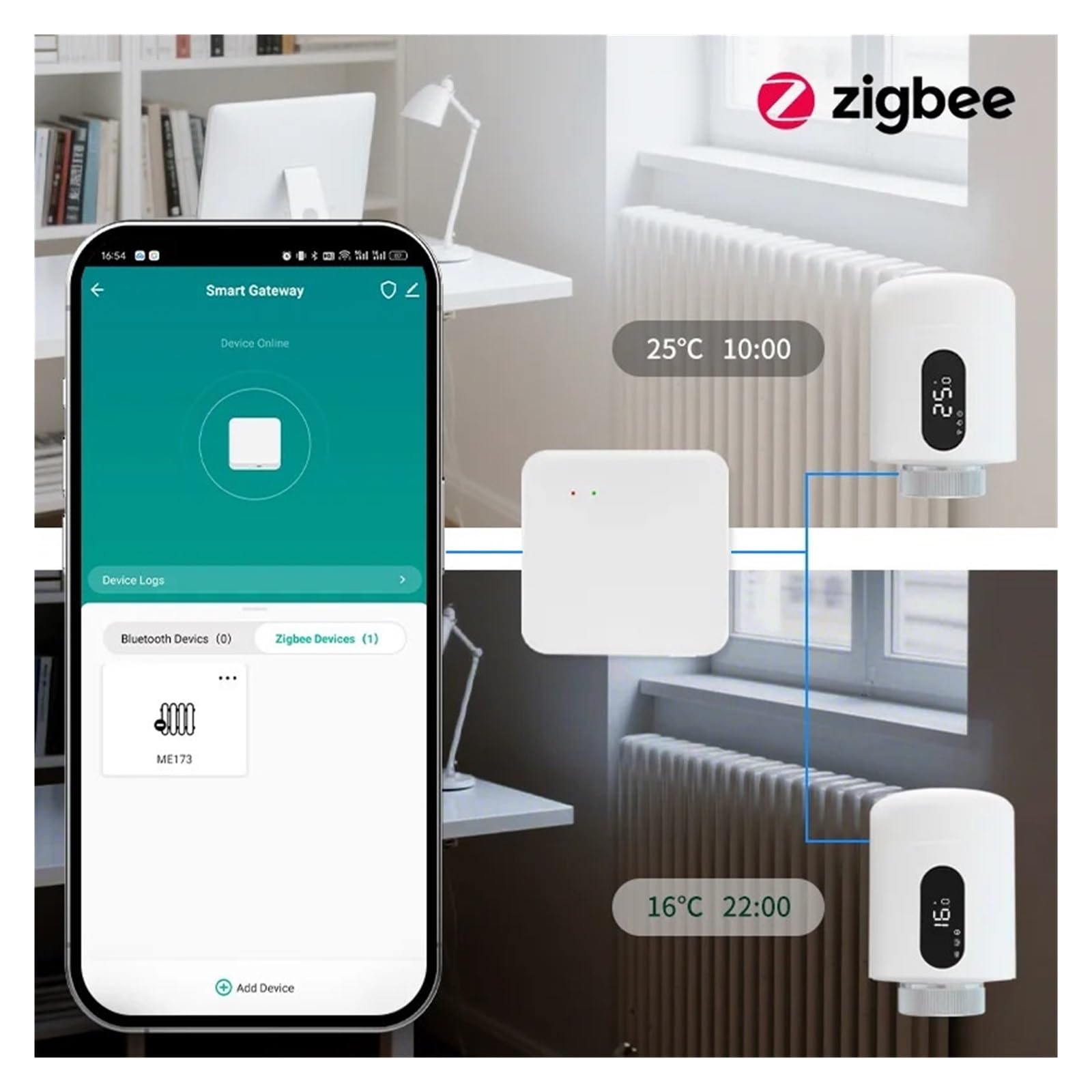 Zawór Termostatyczny Tuya Smart Zigbee3.0 Do Grzejników Z Podłączonym Zaworem Termostatycznym Zigbee(ME173-Zigbee 1pcs)