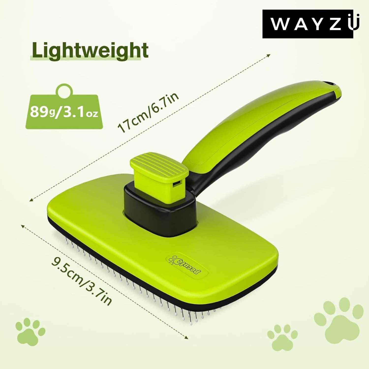 Wayzu® Self Cleaning Slicker Brush for Cat and Dog,Anti Slip Handle,Pet Hair Remover Brush for Shedding & Grooming,Smooth Handle - Image 2