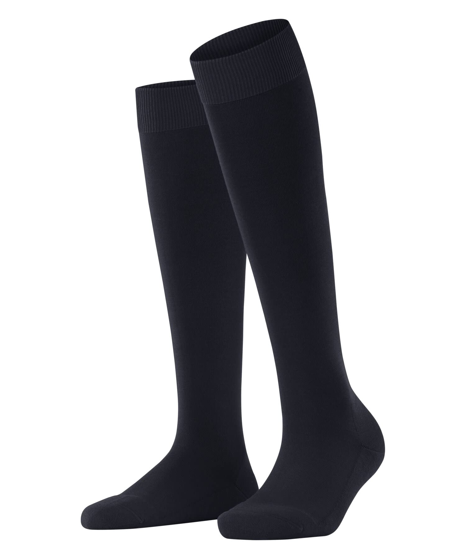 FALKE Women's ClimaWool W Kh Temperature-Regulating Long Plain 1 Pair Knee-High Socks, Blue Dark Navy 6370, 5.5-6.5