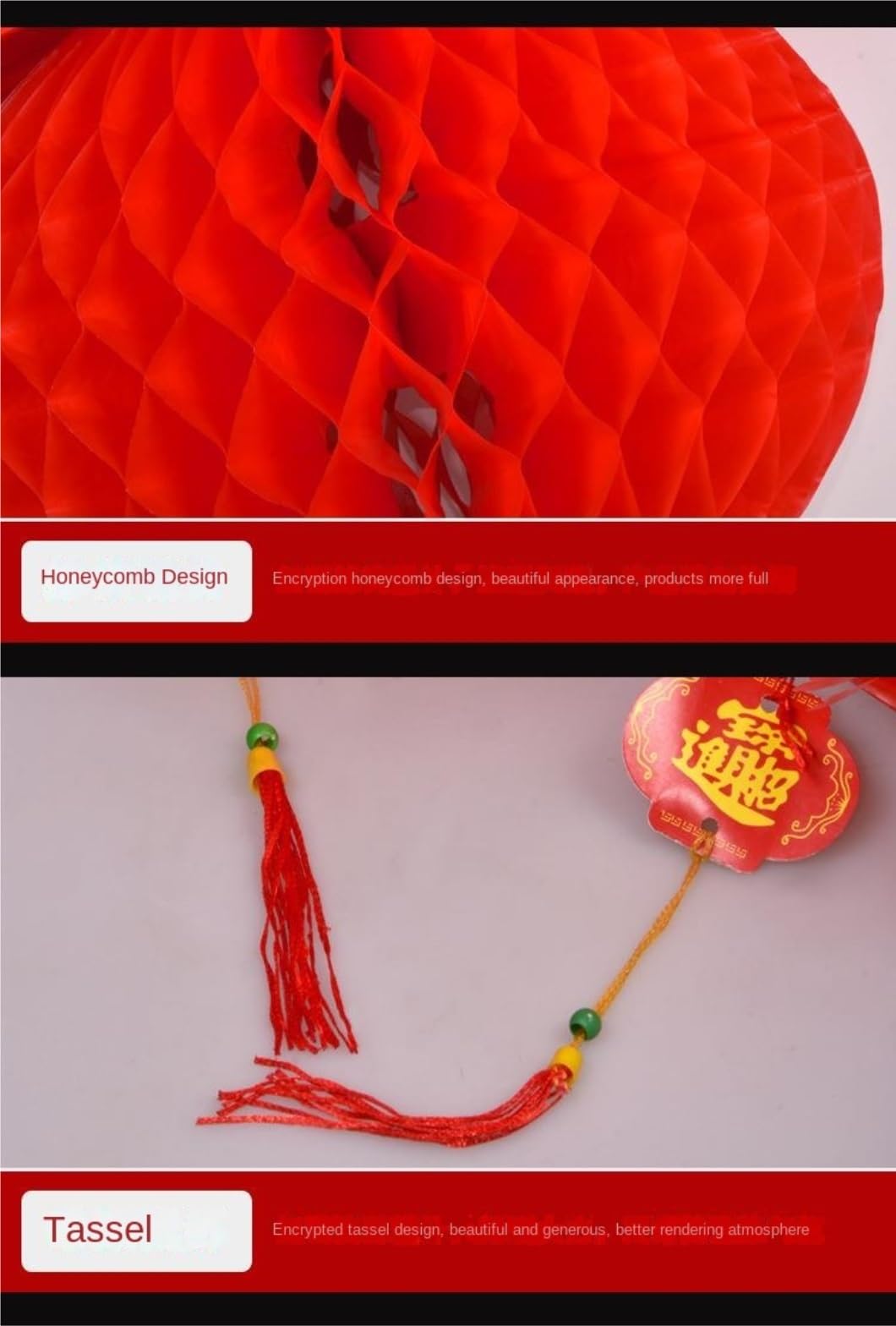 Papierowe Lampiony 2 Sztuki Chińskich Lampionów Dekoracyjnych Na Nowy Rok, Wiszących Święto Wiosny Dekoracje Imprezę(60x78cm)