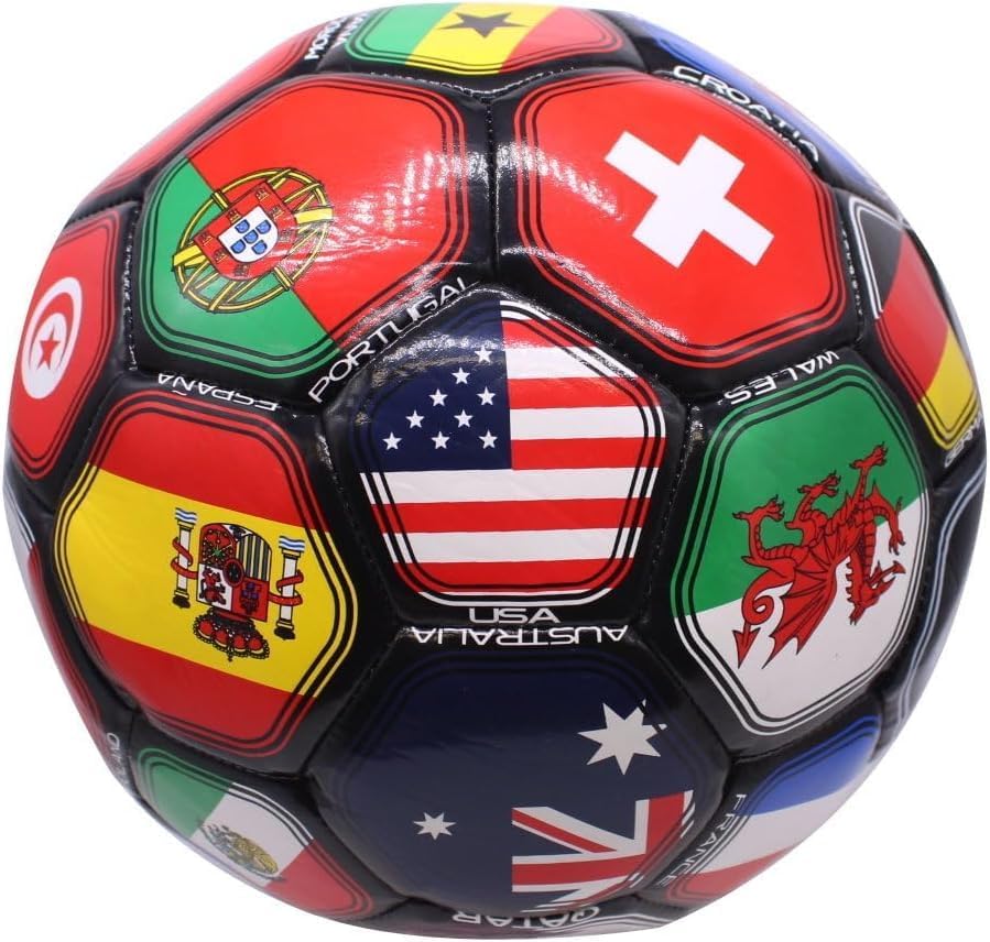 2026 World Flag Country World Flag Training Outdoor Soccer Ball Size 5 Futol Size (Size 5) - Black Color - Image 4