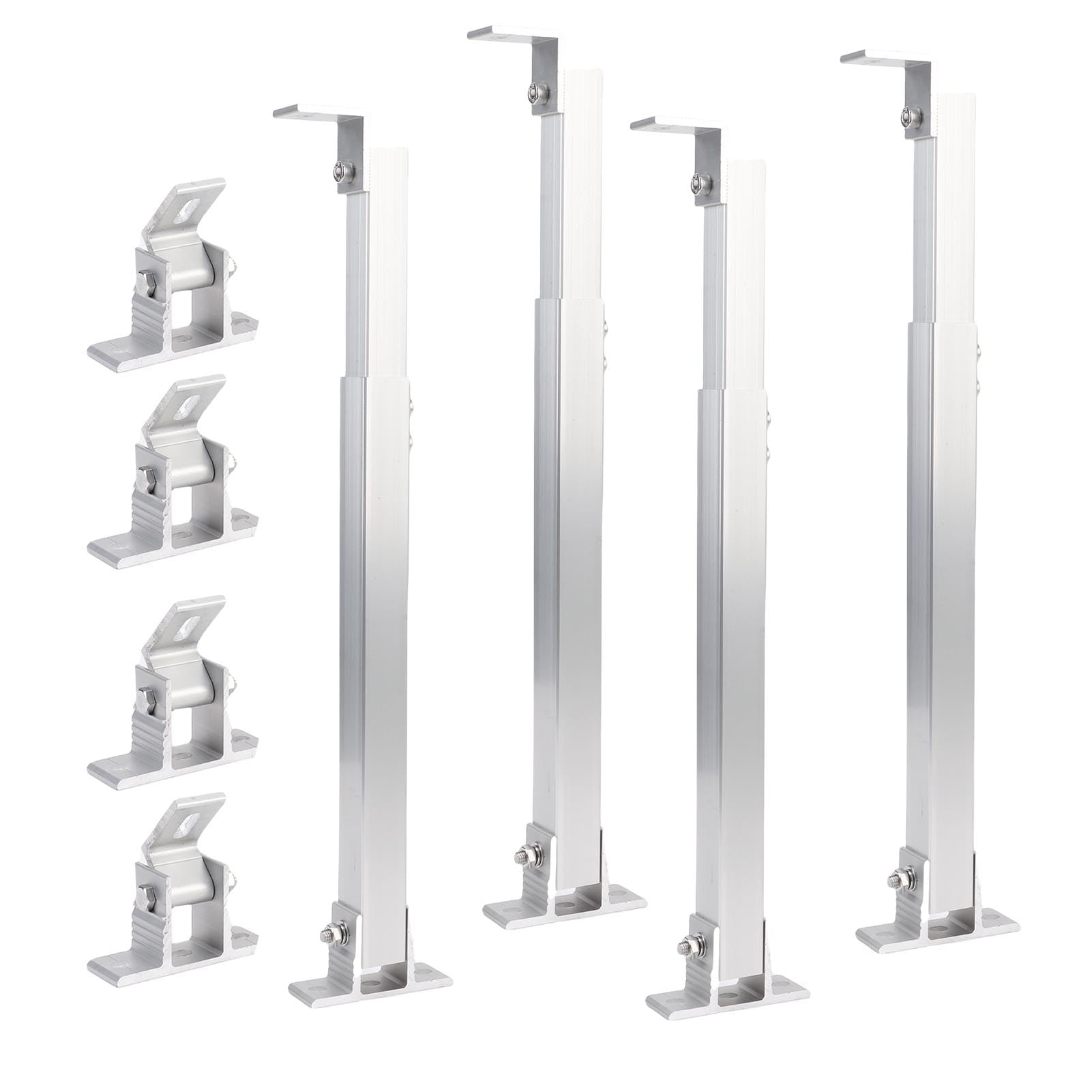 Staffe di Montaggio Inclinabili per Pannello Solare Regolabili, 2 Set Staffe di Montaggio per Pannello Solare Regolabili per Tetti di e Yacht con Supporto per Gambe Inclinabili Pieghevoli,