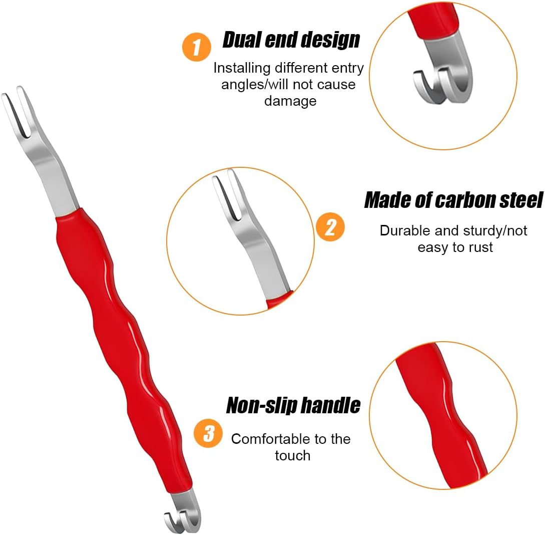 Car Electrical Terminal Connector Separator Tool, Vehicle Electrical Disconnect Removal Tool, Automotive Terminal Plug Remover Accessories, Universal for Truck Motorcycle RV (Red)