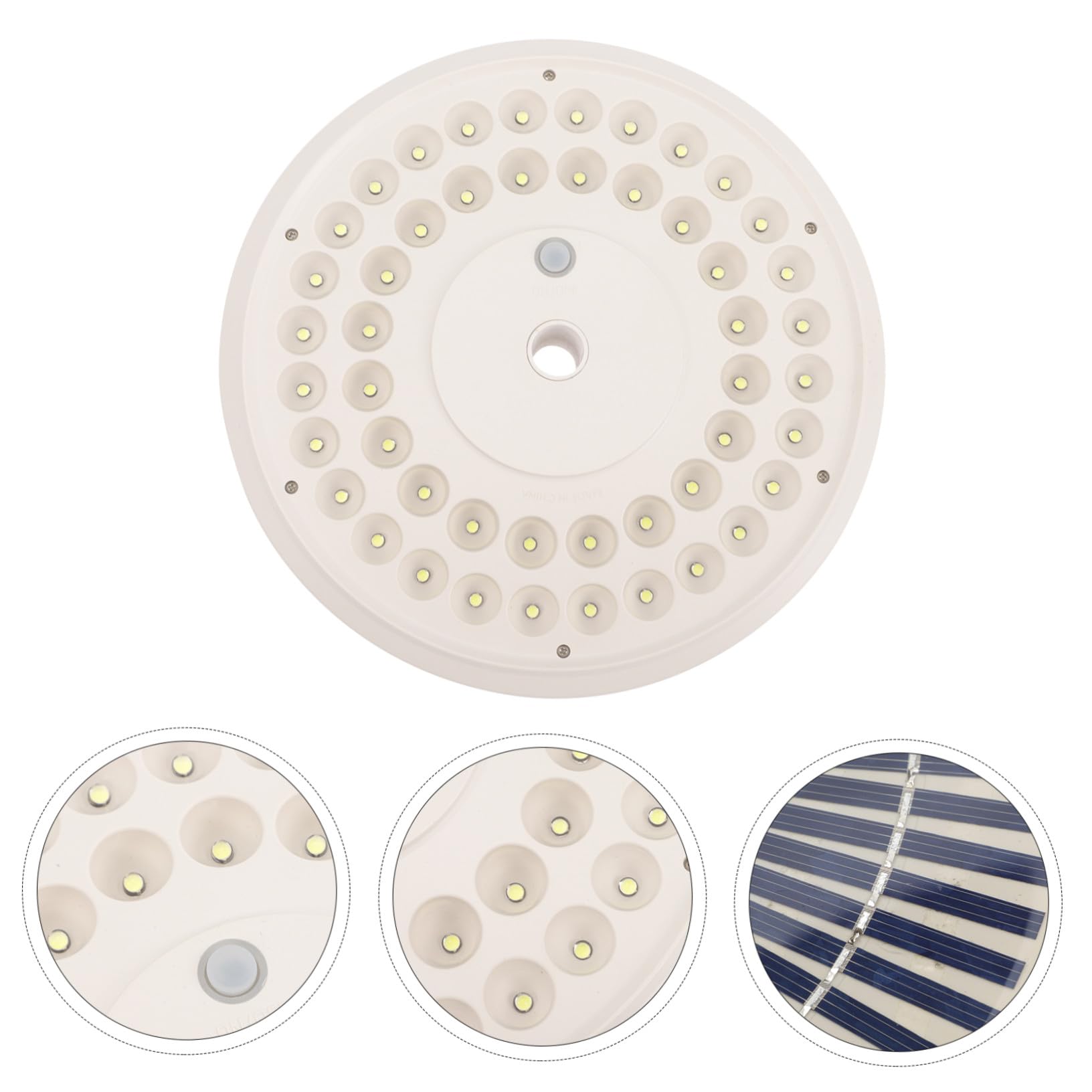 Solarbetriebene mit 48 Leds Fahnenmastleuchte für Stromausfälle | Ip55, Abs Gehäuse, Integrierter Akku 2500mah, 6v 600ma, Weiß