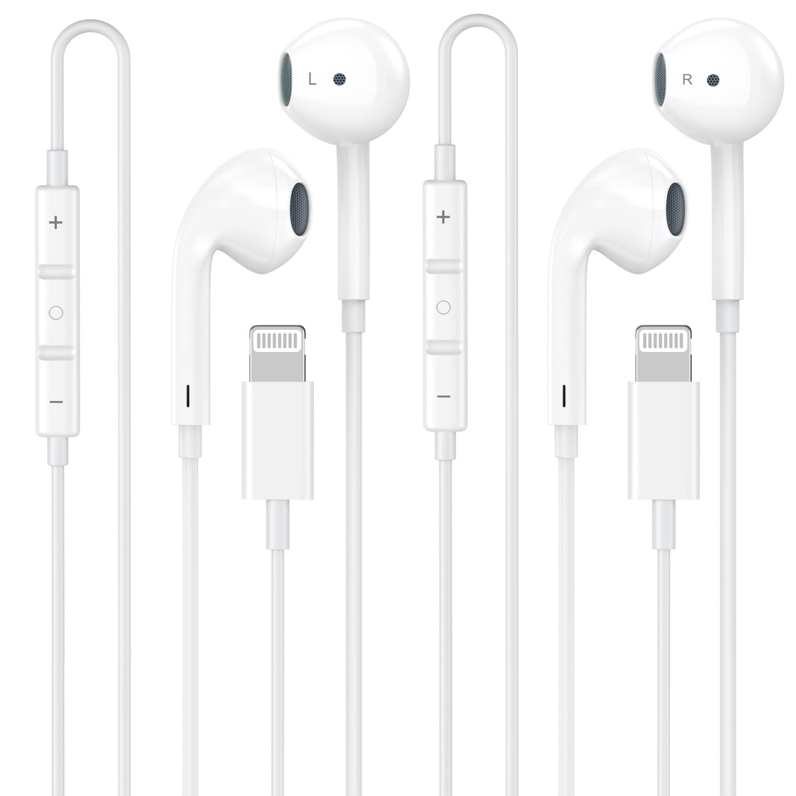 Photo 1 of [Apple MFi Certified] iPhone Headphones Wired, 2 Pack Lightning Earbuds/Earphones Wired with Built-in Mic & Volume Control HiFi Stereo Nosie Reduction Compatible for iPhone 14 13 12 11 Pro Max XS XR X