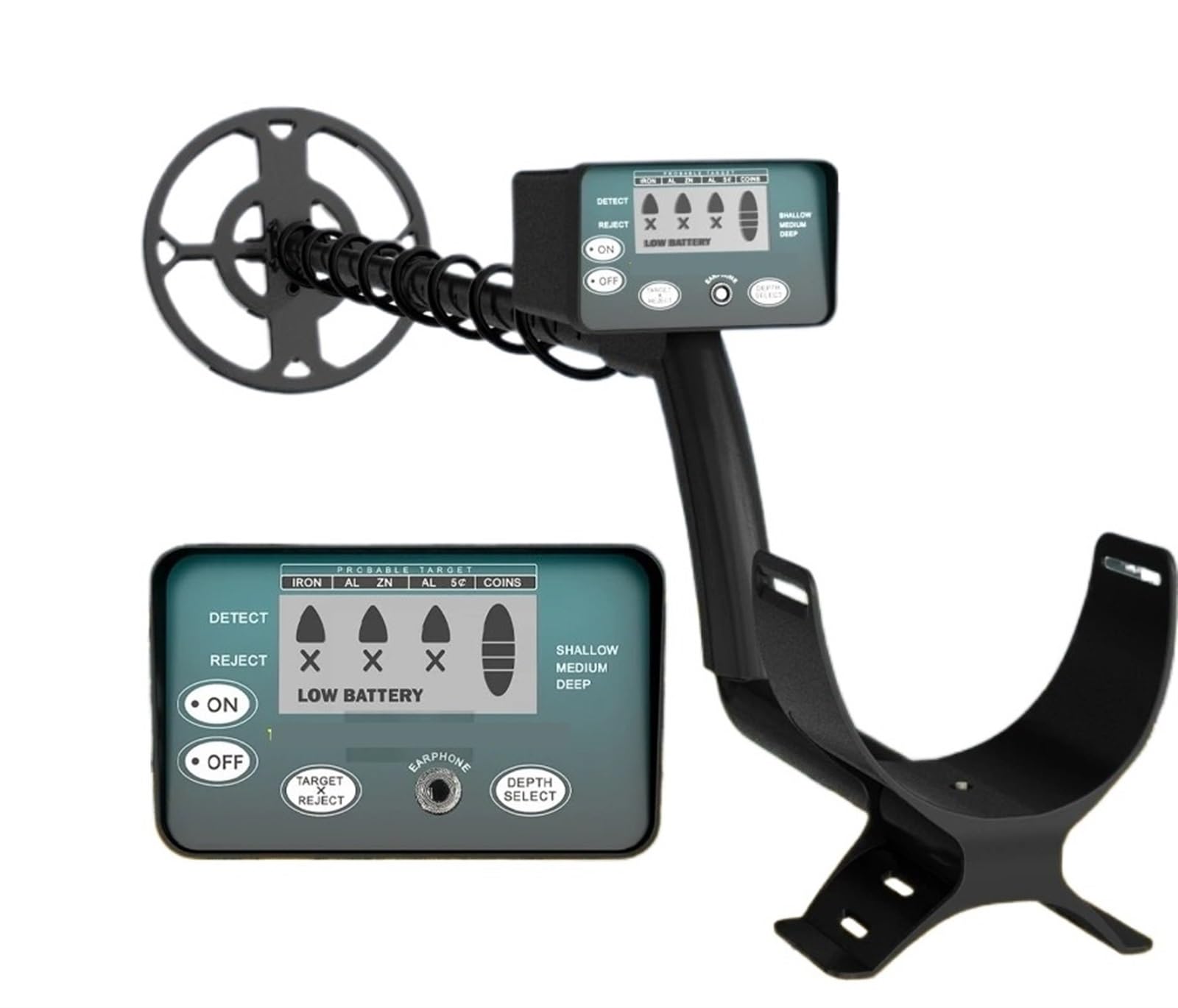 JKJZSALJ Metal Detector, Treasure Metal Detector Professional High Sensitive Underground Pinpointing Adjustable Tracker Waterproof Ip68