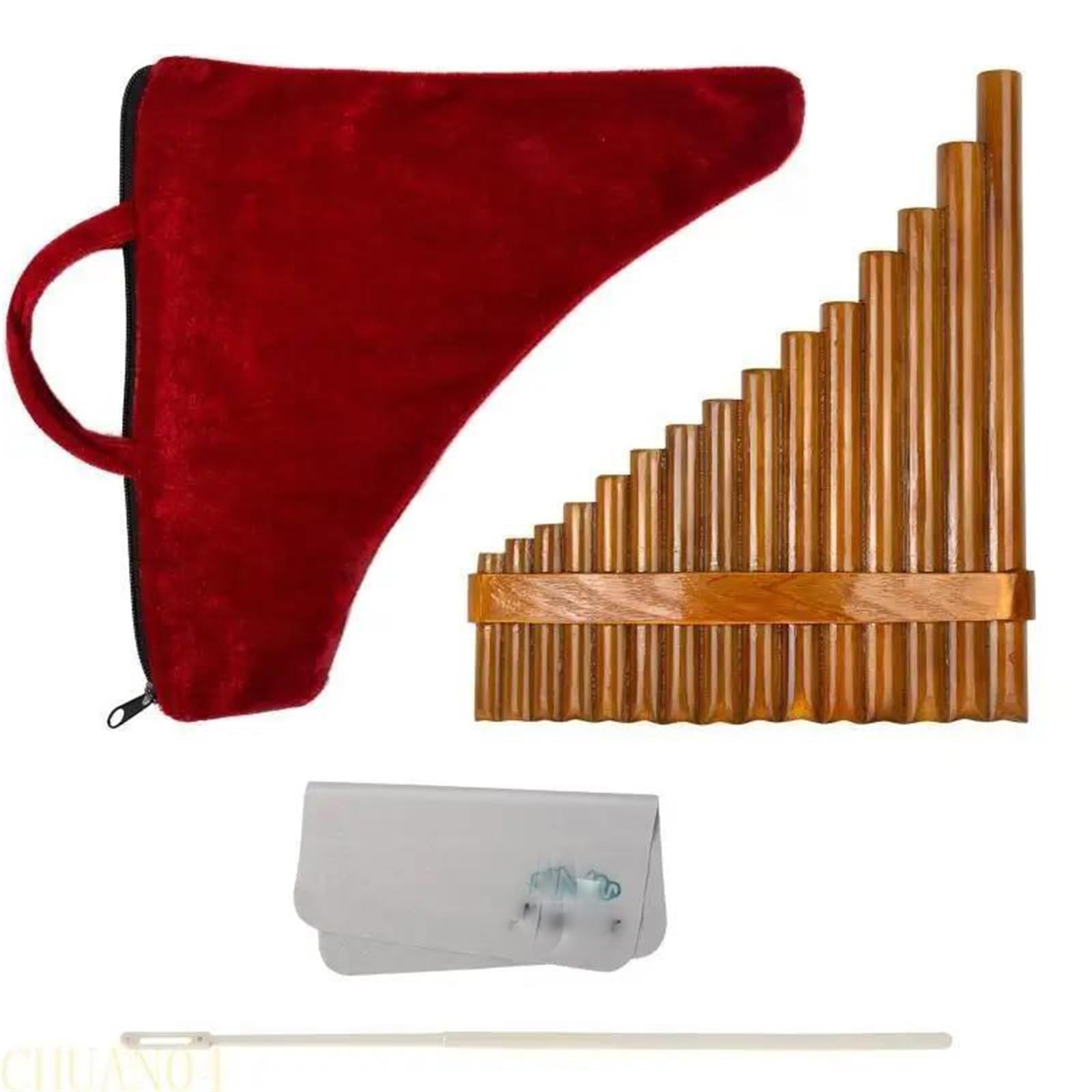 Profesjonalne Fletni Pana Instrument Rurowy G dur 15 W Kolorze Brązowym(Right hand)