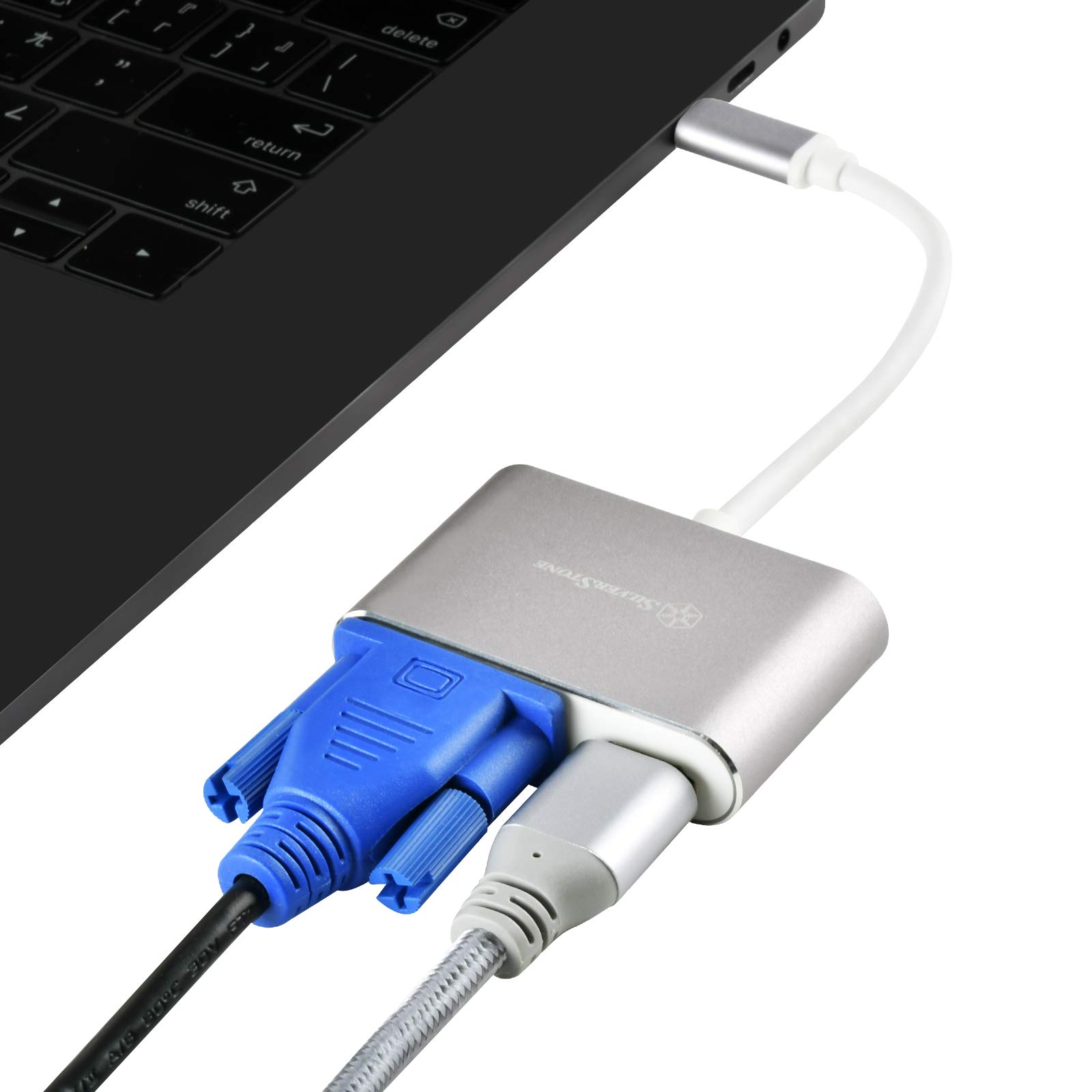 SilverStone SST-EP16C - USB Type-C auf VGA & HDMI Adapter