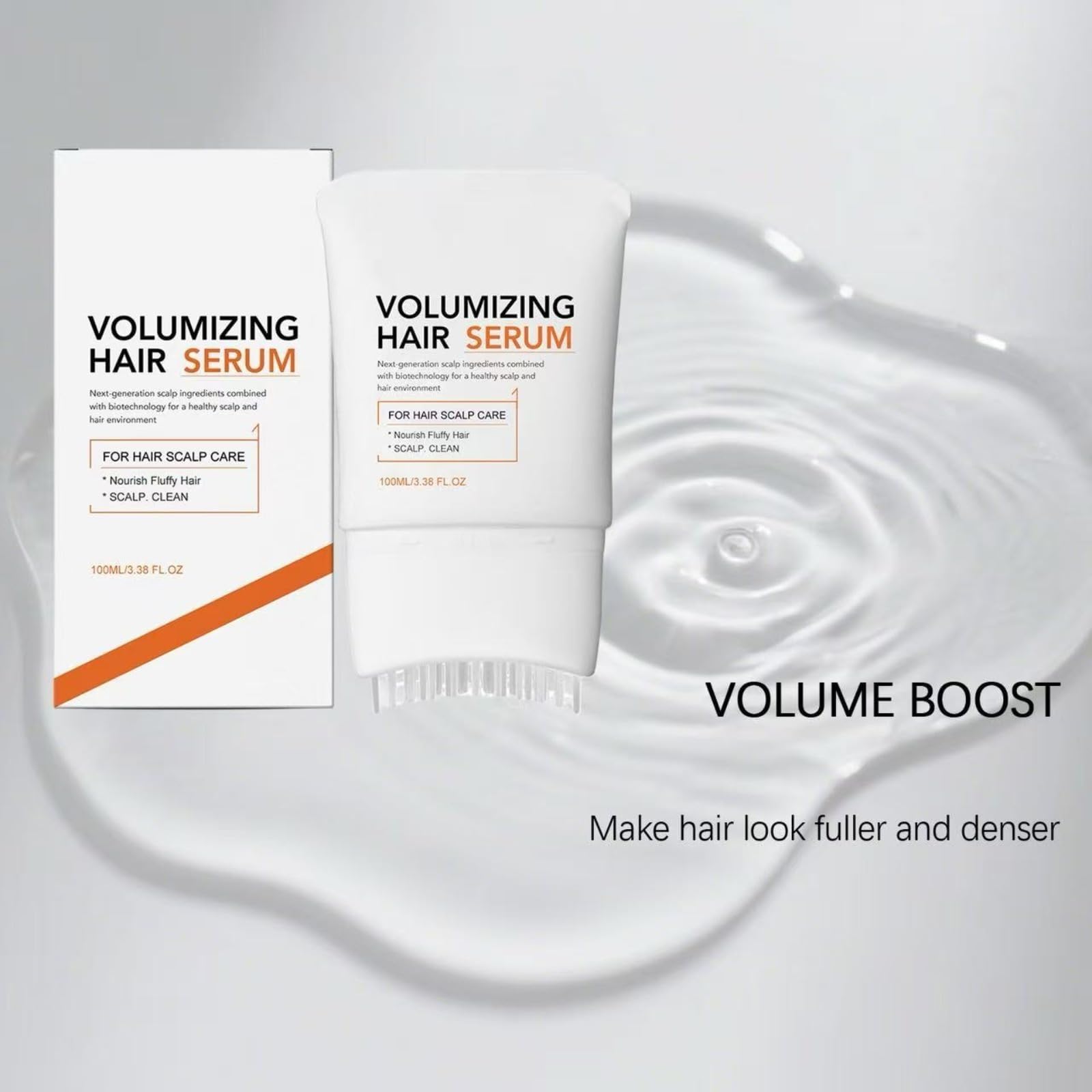 Siero per la Crescita dei Capelli con Testina Massaggiante a Spazzola, Essenza Volumizzante per Capelli, Cura Delicata del Cuoio Capelluto per Capellis Diradati, Rivitalizza e Infoltisce i Capellis