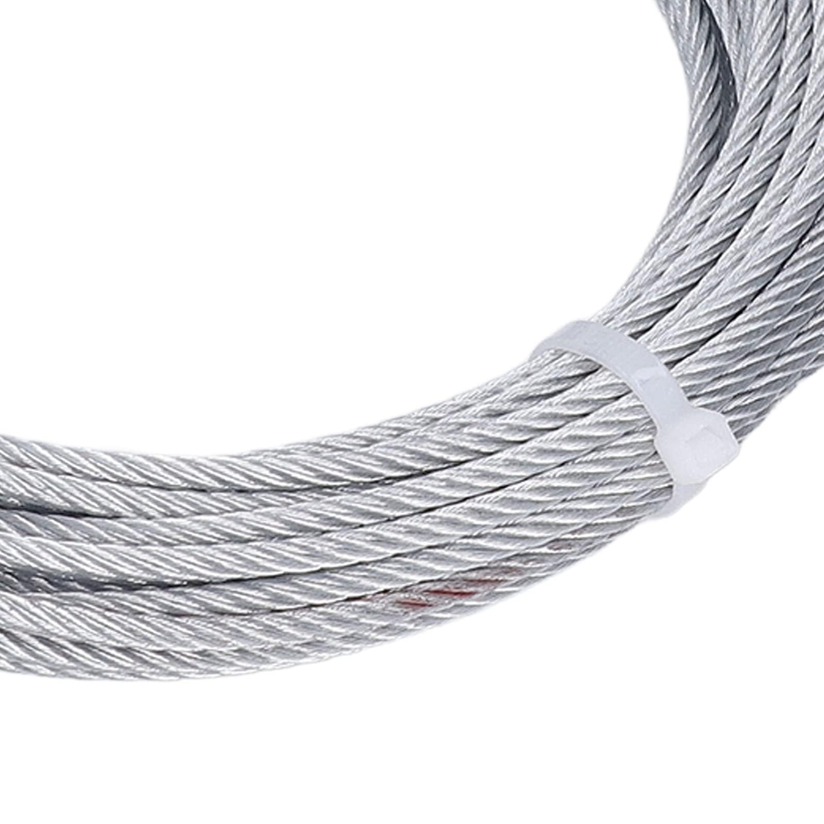 Câble Métallique de Treuil Remplacement 4mmx12m Câble Acier Inoxydable Galvanisé 2000LBS Force