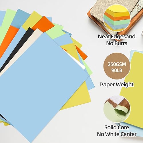 Miniatura 1 de 50 hojas de cartulina marrón Kraft de 8.3 x 11 pulgadas, 250 gsm90 libras, papel de cartulina pesada A4 grueso y suave, perfecto para invitaciones,